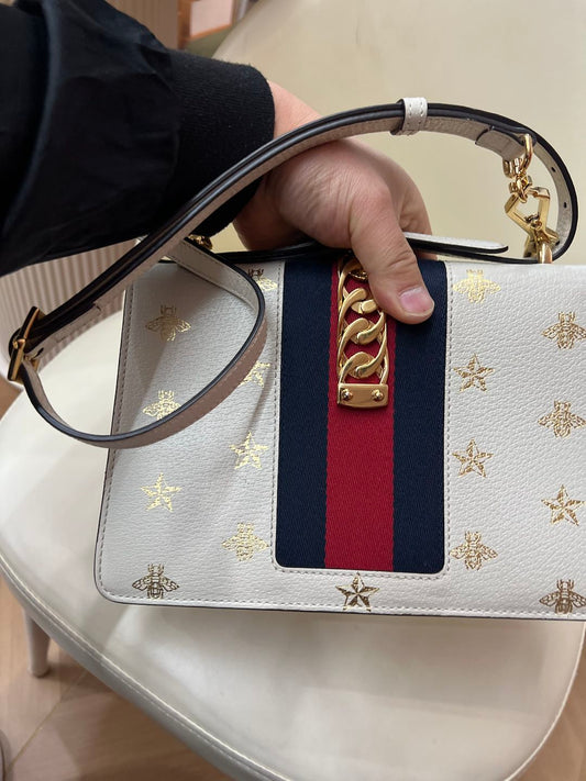 (Preowned) GUCCI Sylvie White