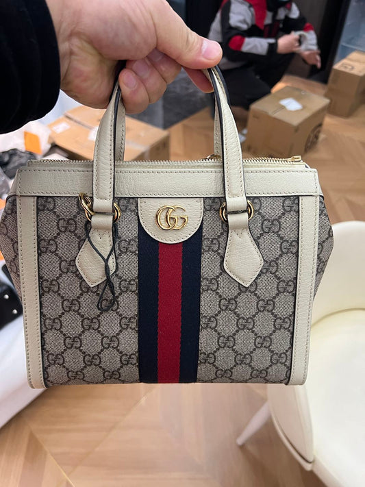 (Preowned) GUCCI Ophidia PM Ebony White